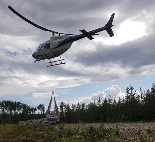 Some areas were so remote, trees and supplies had to be helicoptered in. Submitted photo