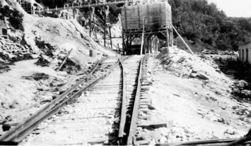 chemin de fer à la mine de plâtre