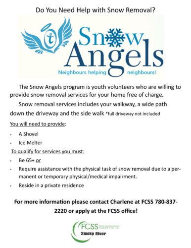 Affiche publicitaire du programme Snow Angels