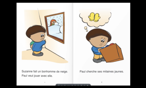 Un livre pour enfant montre un jeune garçon debout devant une fenêtre.