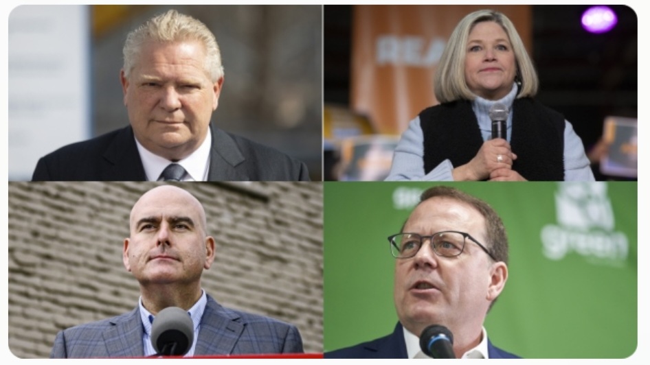 Imágenes de los cuatro candidatos a Premier de Ontario