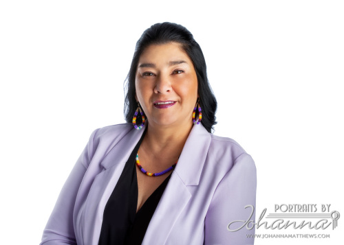 Portrait photo of HRM Urban Indigenous Community Advisor Cheryl Copage-Gehue smiling.