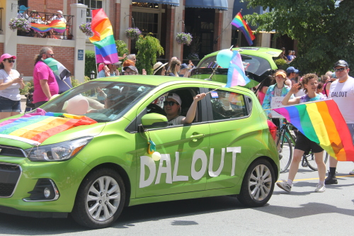 Dalhousie Student Union car attends the Halifax pride parade.