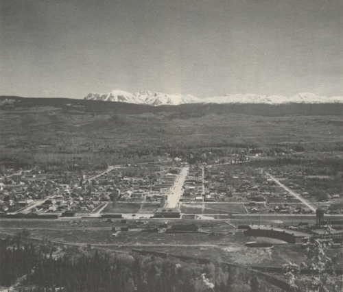 An aerial view of the Bulkley Valley in British Columbia from the 1930s