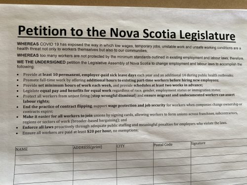 Photo of a petition to the Nova Scotia Legislature.