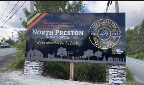 Photo of North preston's new sign. It is located at the entry of the city.