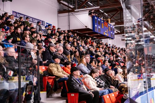 A wide shot of the crowd watching a game at the Circle K Classic