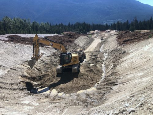 Machinery in a gravel pit.