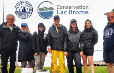 Pictures is the Conservation Lac-Brome crew with buckets of items after last weekend's clean-up.