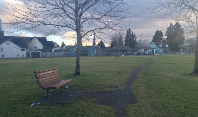 Empty park bench, confirmed cases on the rise in Courtenay