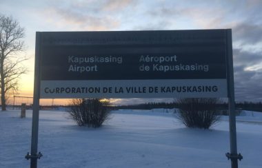 Le panneau de l'aéroport de Kapuskasing