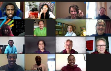 A Zoom meeting of the staff of the Social Planning Council of Ottawa.