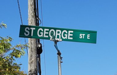 The St. George Street East sign is shown.