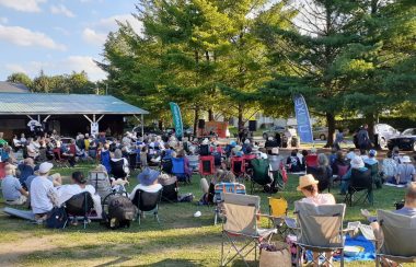 Pictured is a crowd of spectators at the Sutton Jazz Fest in 2021.