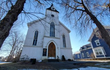 The exterior of a church