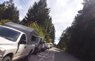 A lineup of vehicles appears to be infinite.