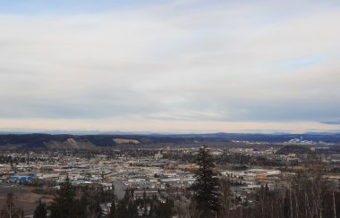 The city of Prince George as seen form University hill. It sis surrounded by river cutbanks, eroded away by ancient glacial retreat.