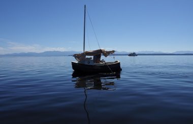 A sail boat on the water near Cortes Island.