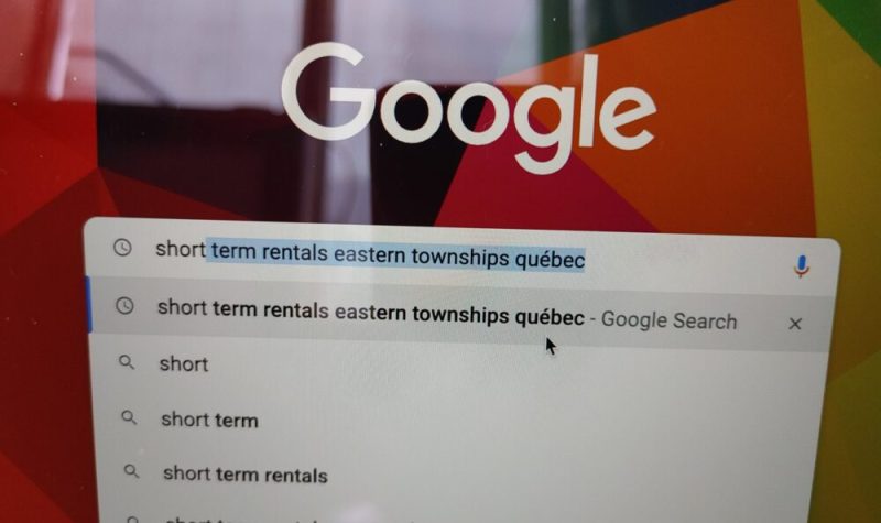 Picture is a google search for short term rentals in the Eastern Townships.