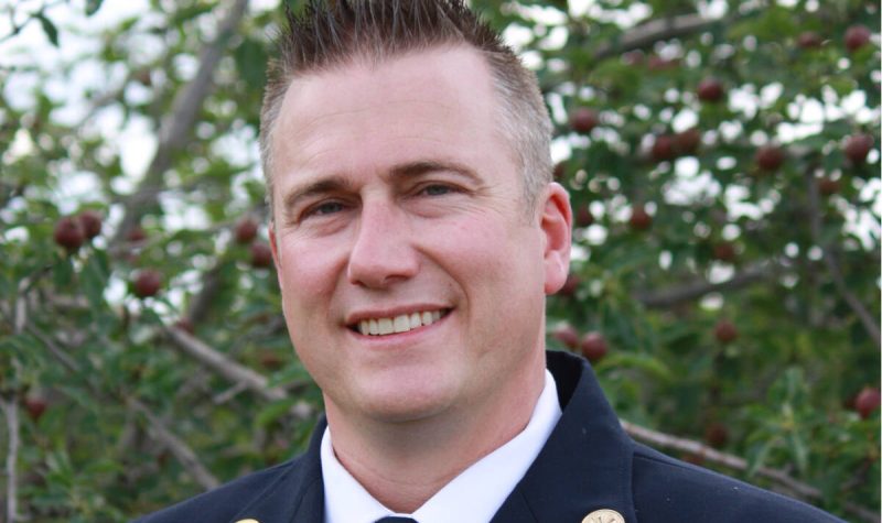 A headshot photo of New Abbotsford Fire Chief Erik Peterson