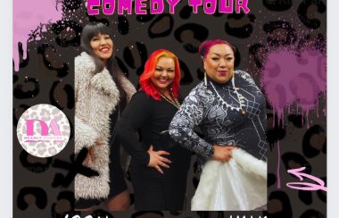 Promtional poster for the Deadly Aunties with all three of them. Tour dates are at the bottom of the poster.