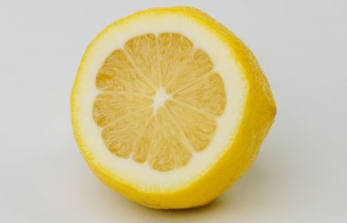 Un demi citron sur fond gris