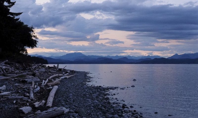 A photo of Sutil Channel from Quadra Island.