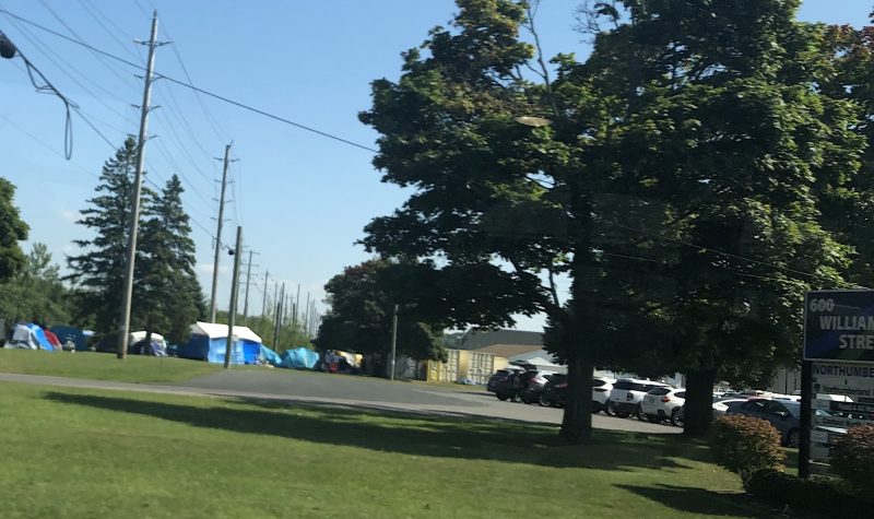 Showing an encampment set up in Cobourg