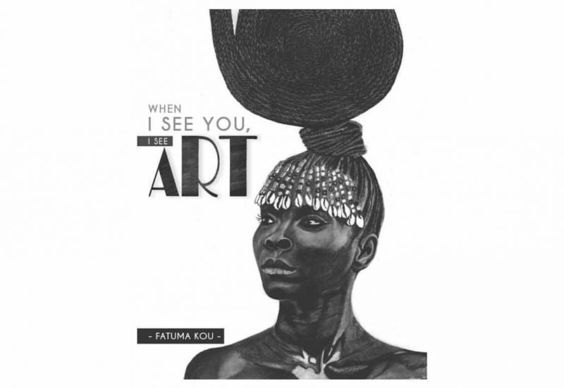 The black and white cover of When I See You I See Art with Fatuma Kou featured