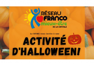 L'affiche de l'activité d'Halloween du Réseau Franco mieux-être