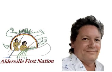 Graphic of Alderville First Nation logo and new chief