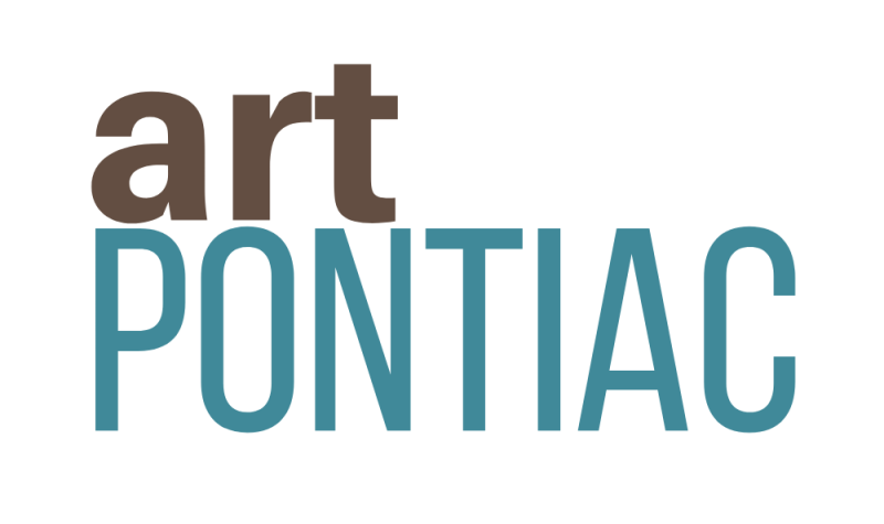 The logo of artPontiac, featuring the word art in brown sans-serif font above Pontiac in a teal sans-serif font.