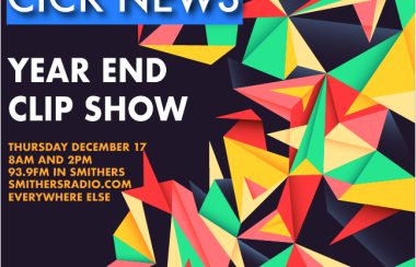 A colourful green, red, yellow and black poster for CICK News' Year End Clip Show.