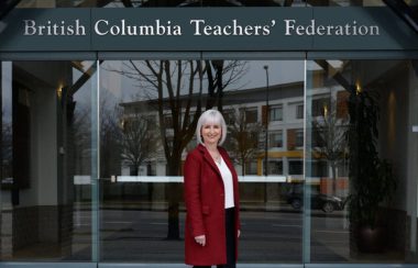 Teri Mooring, President of the British Columbia Teachers' Federation   Photo courtesy TWITTER/BCTF