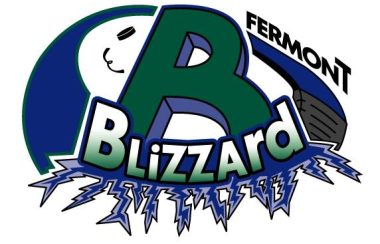 Logo du Blizzard de Fermont, un gros B vert et blizzard écrit en blanc et vert