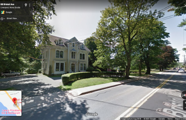 The front of Bristol Hall is seen on Google Maps on a sunny day from across the street