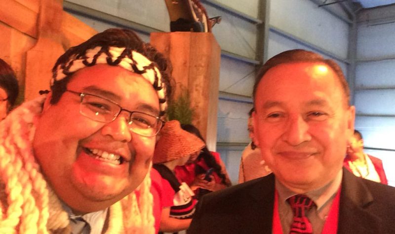 A photo of Chief Don Tom (left) and Grand Chief Stewart Phillip (right).