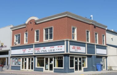 The outside of Princess cinema, the movie theatre in cowansville, on a sunny day