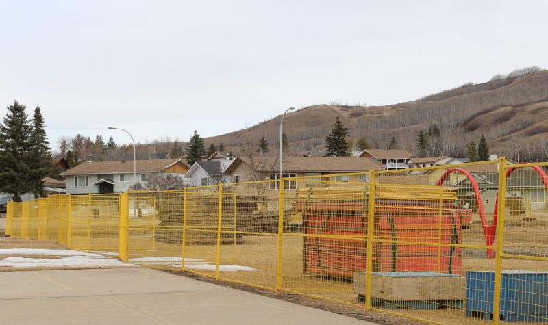 TRavaux en cours pour la nouvelle école.