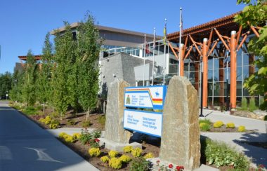 An image of the RCMP headquarters in Prince George on a sunny day.