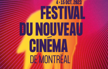 A poster of a wolf advertises the Festival du Nouveau Cinema.