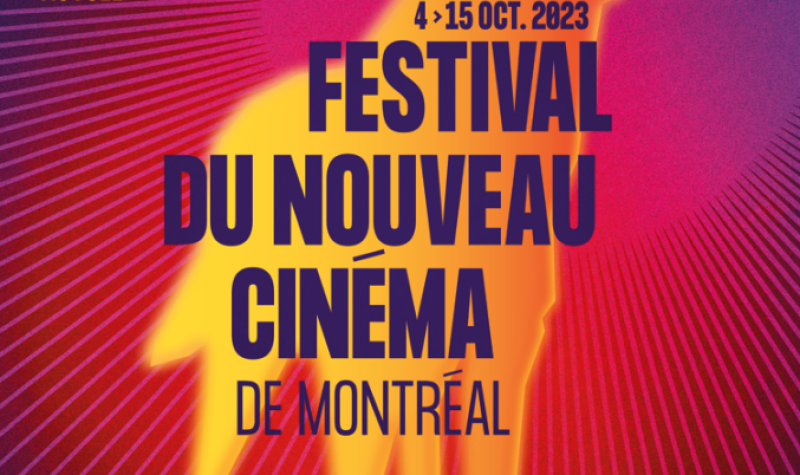 A poster of a wolf advertises the Festival du Nouveau Cinema.