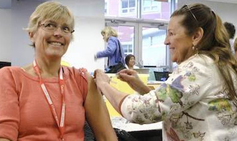 Flu clinics offered by public health continue.   Photo courtesy Island Health Authority