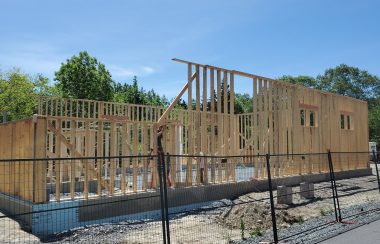 Workers build frame of new Tech Ed facility