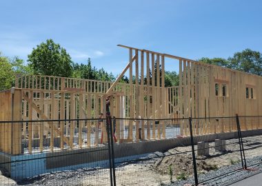 Workers build frame of new Tech Ed facility