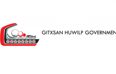 a logo with indigenous artwork and words saying Gitxsan Huwilp Government