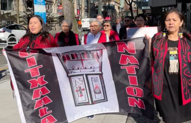 Gitxaala Nation members marching in Vancouver