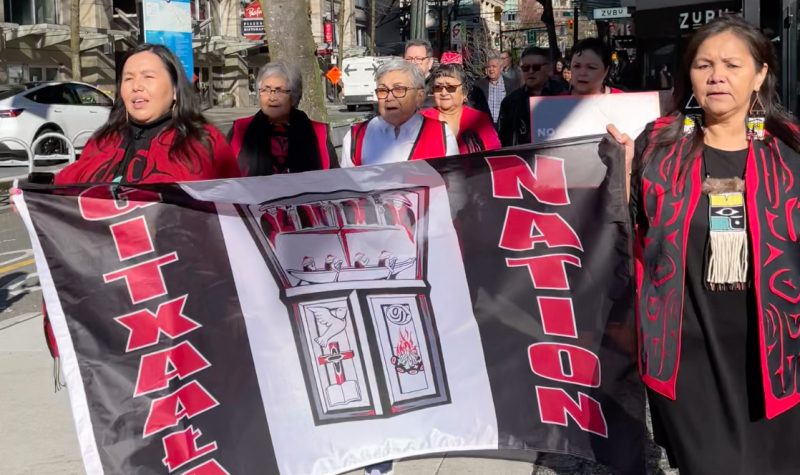 Gitxaala Nation members marching in Vancouver
