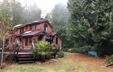 A rural Cortes Island home is viewed in autumn.