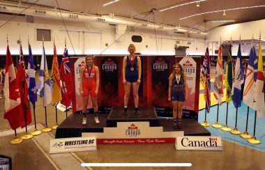 Top three female wrestlers from the 2023 Under 17 Canadian Wrestling Championships.